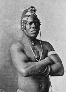 A Jola, or Diola, person in a photograph of 1902, from the Casamance of southern Senegal.