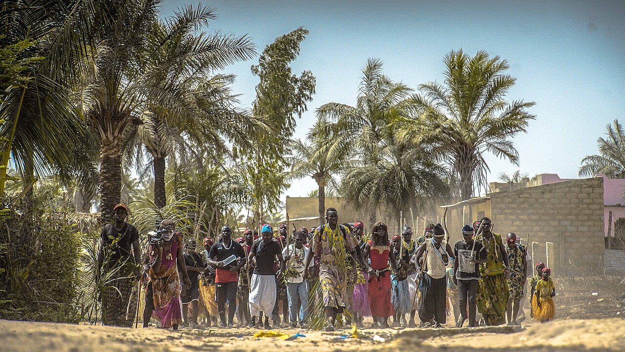 A group of Diola; society is famously decentralised and without chiefs.