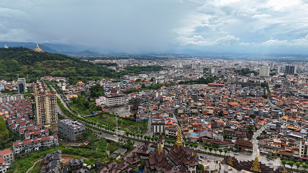 The skyline of Mangshi in Dehong