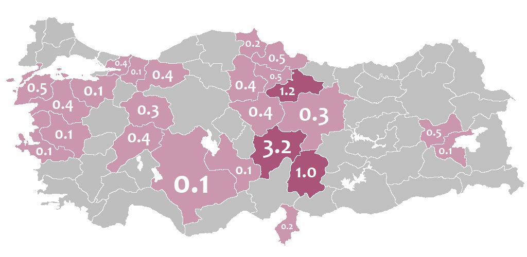 A map of Circassian speakers, keepers of a Northwest Caucasian tongue