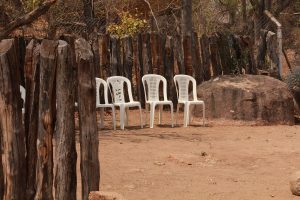 The kgotla, or gathering place, at the Domboshaba cultural festival.