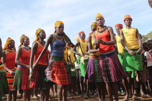 A Karamojong warrior; young men guard the herds and the community.