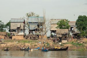 Stilt houses of a fishing village on the Tonle Sap lake
