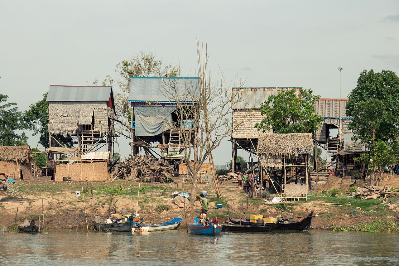 Stilt houses of a fishing village on the Tonle Sap lake