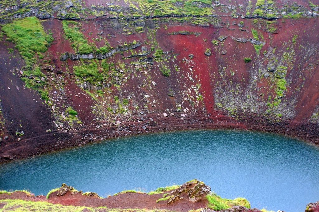 Deep crater lake