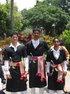 A Kodava couple in the distinctive traditional dress of Coorg