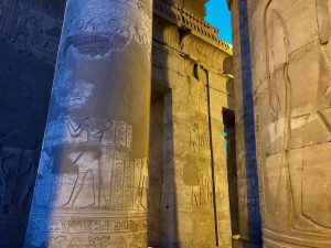 A carved calendar among the inscriptions of the Kom Ombo temple.