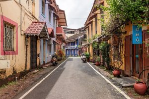 The heritage quarter of Fontainhas in Panaji, capital of Goa