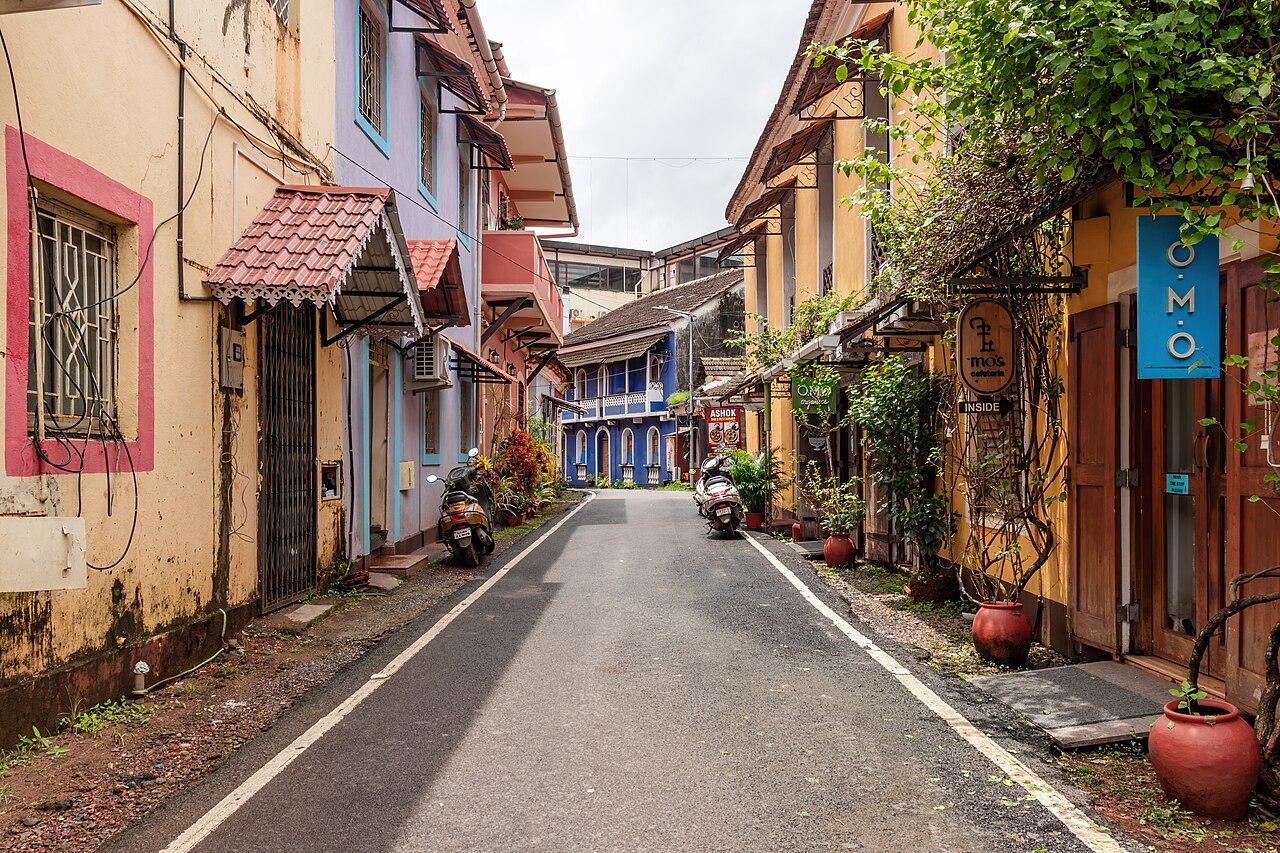 The heritage quarter of Fontainhas in Panaji, capital of Goa