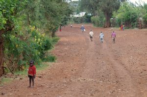 A street in a Konso village in the highlands of southern Ethiopia.