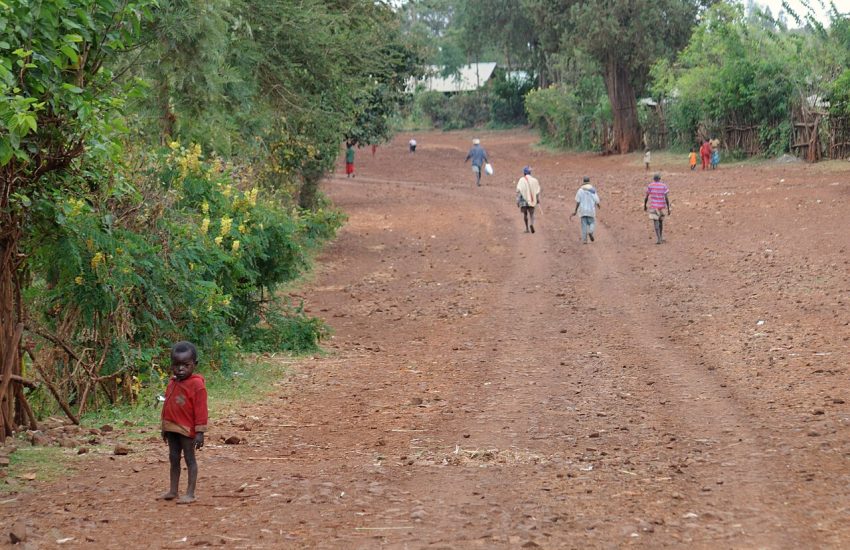 A street in a Konso village in the highlands of southern Ethiopia.