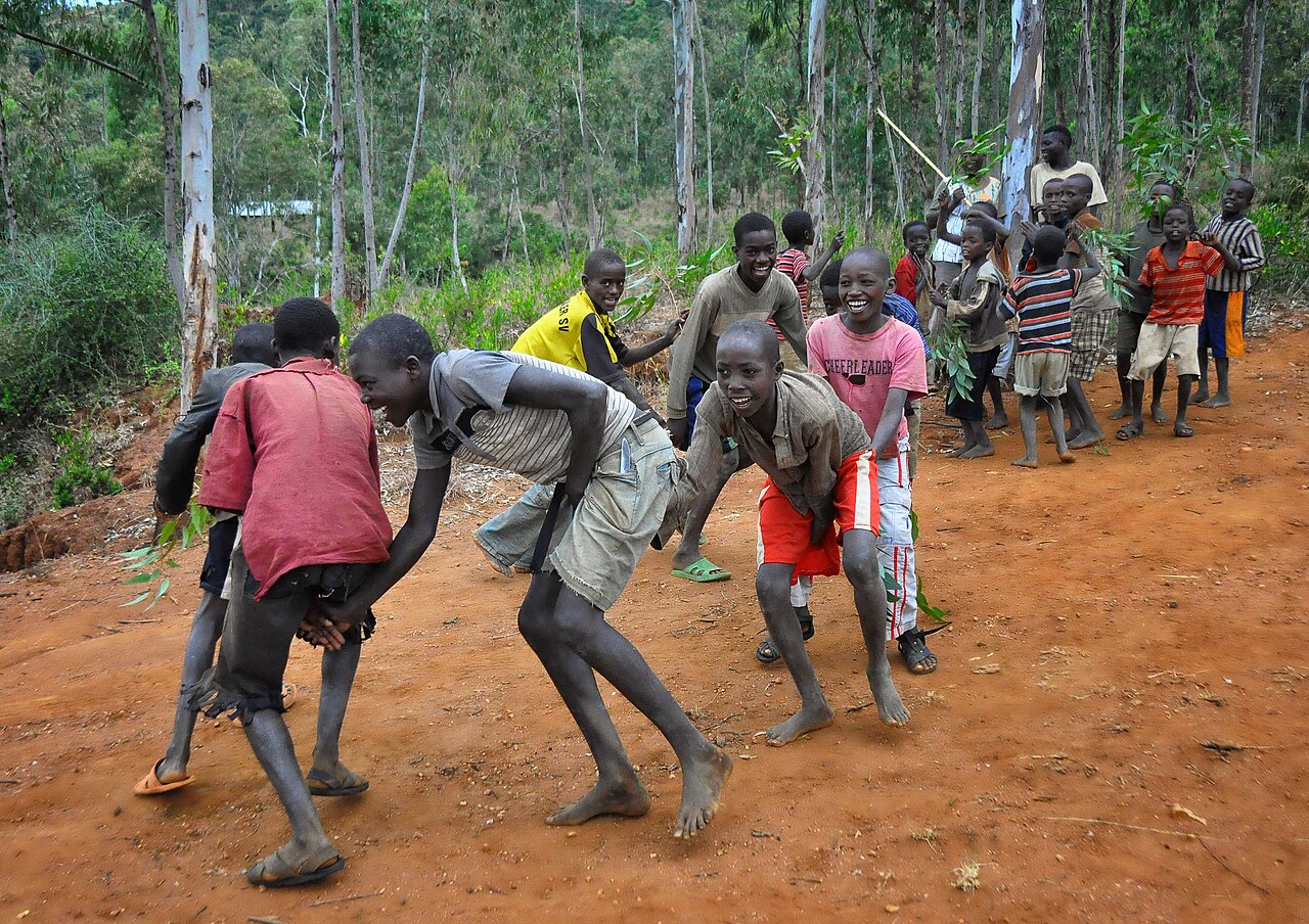 Konso people dancing in celebration in southern Ethiopia.
