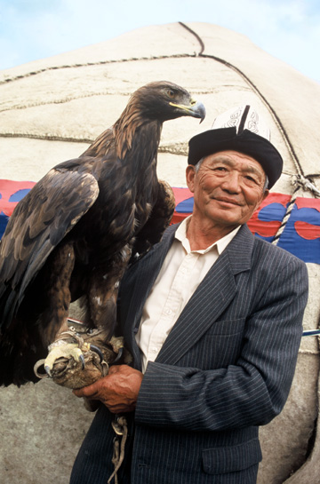 A Kyrgyz eagle huntsman