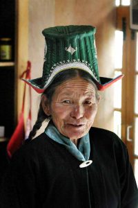 A woman of Ladakh in traditional dress