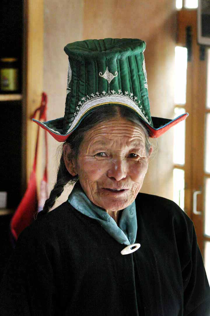 A woman of Ladakh in traditional dress