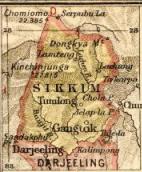 An early map of Sikkim, part of the Lepcha homeland of Mayel Lyang