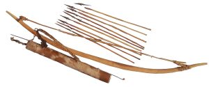 A Lobi bow, quiver, and arrows, reflecting the frontier character of this borderland region
