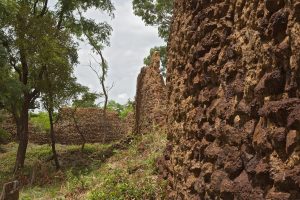 The high laterite-stone walls of the Ruins of Loropéni, the best preserved of a group of ancient fortresses in West Africa