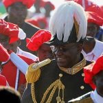 The Litunga, the king of the Lozi, of the Barotse kingdom in western Zambia.
