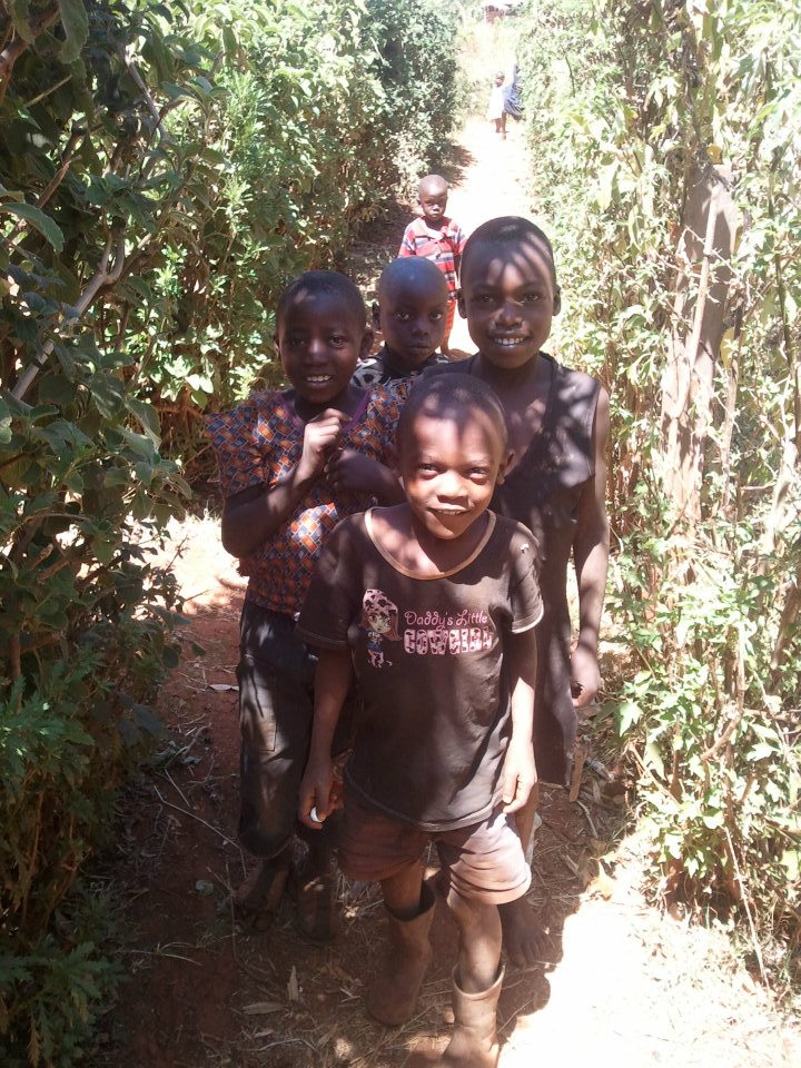 Luhya children; the many dialects of Luhya share a common Bantu root.
