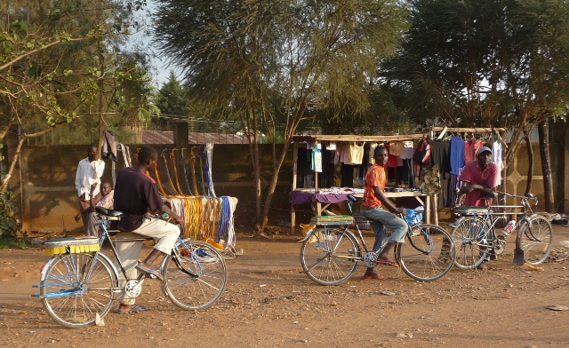 A street in Kakamega, a principal town of the Luhya country.