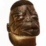 A Makonde mask, of the kind used in the masked mapiko dance.