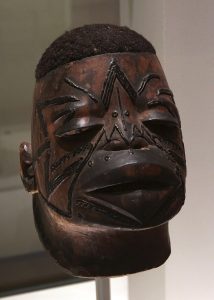 A Makonde mask used in the masked festivals of the plateau.
