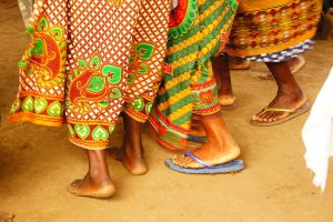 Dancing at a village gathering in Mozambique.