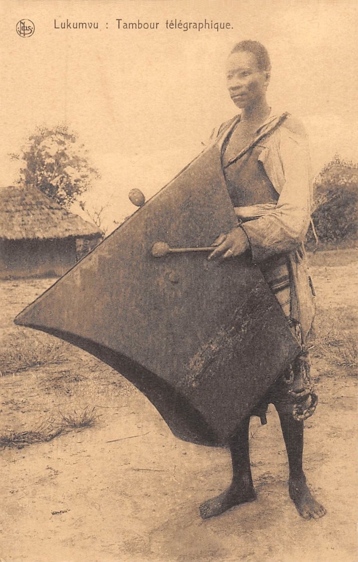 A Mangbetu slit drum; such drums carried messages across the forest.