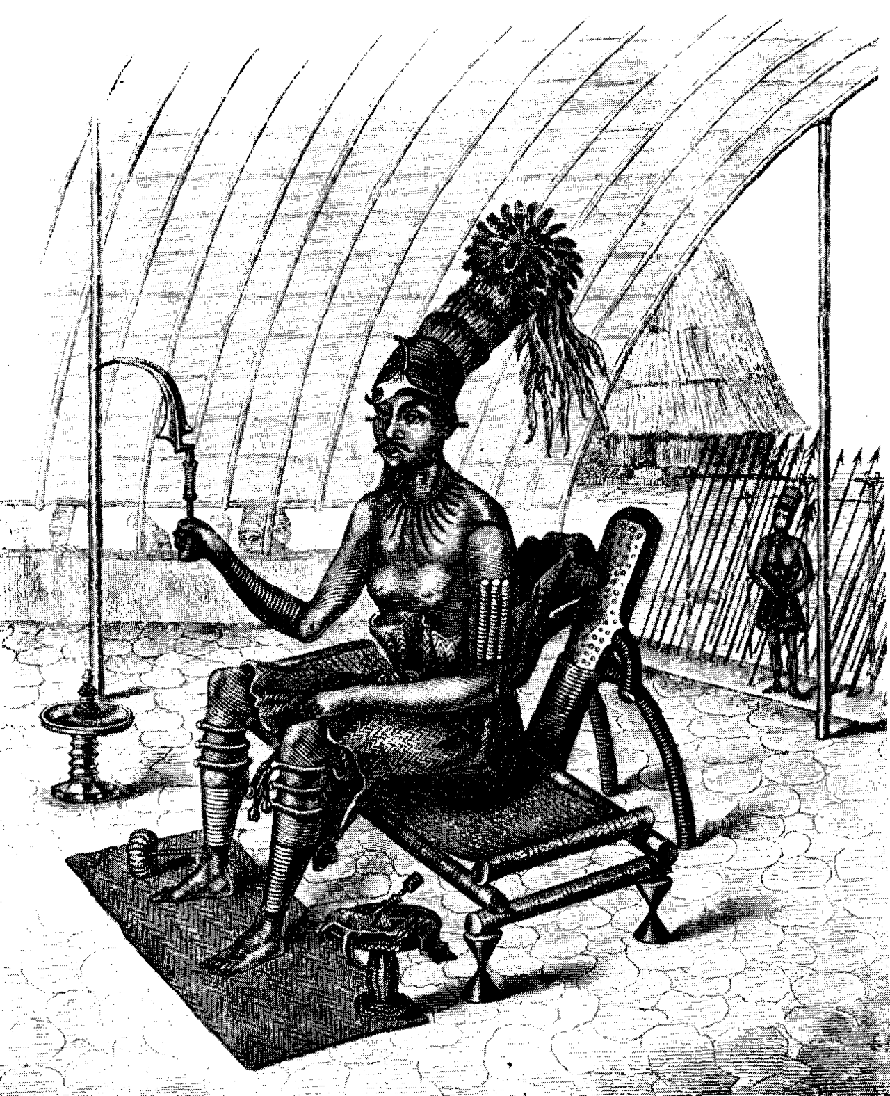 King Munza of the Mangbetu, whose court impressed nineteenth-century travellers.