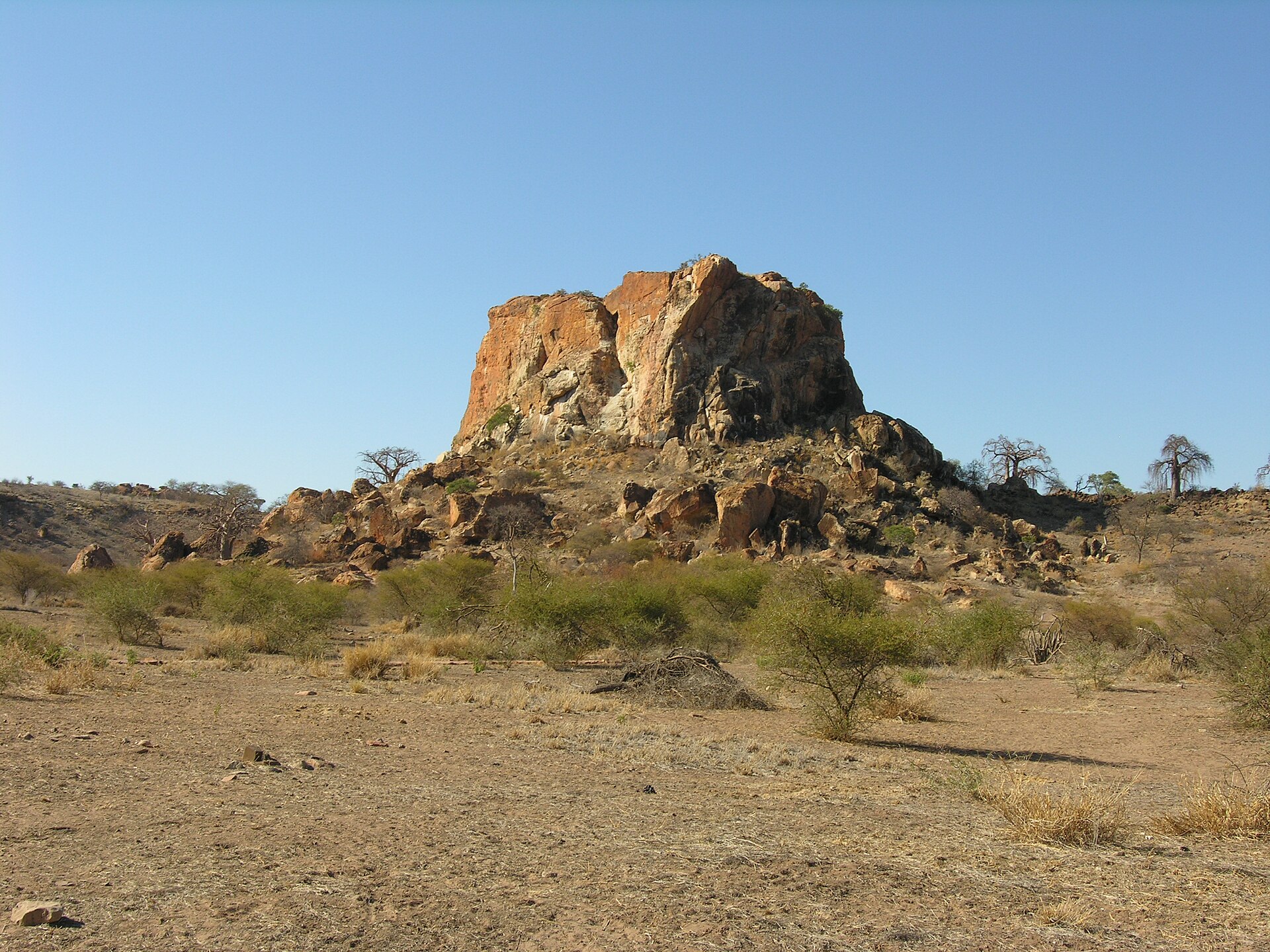 Sandstone outcrops of the Mapungubwe Cultural Landscape, inscribed as a World Heritage site