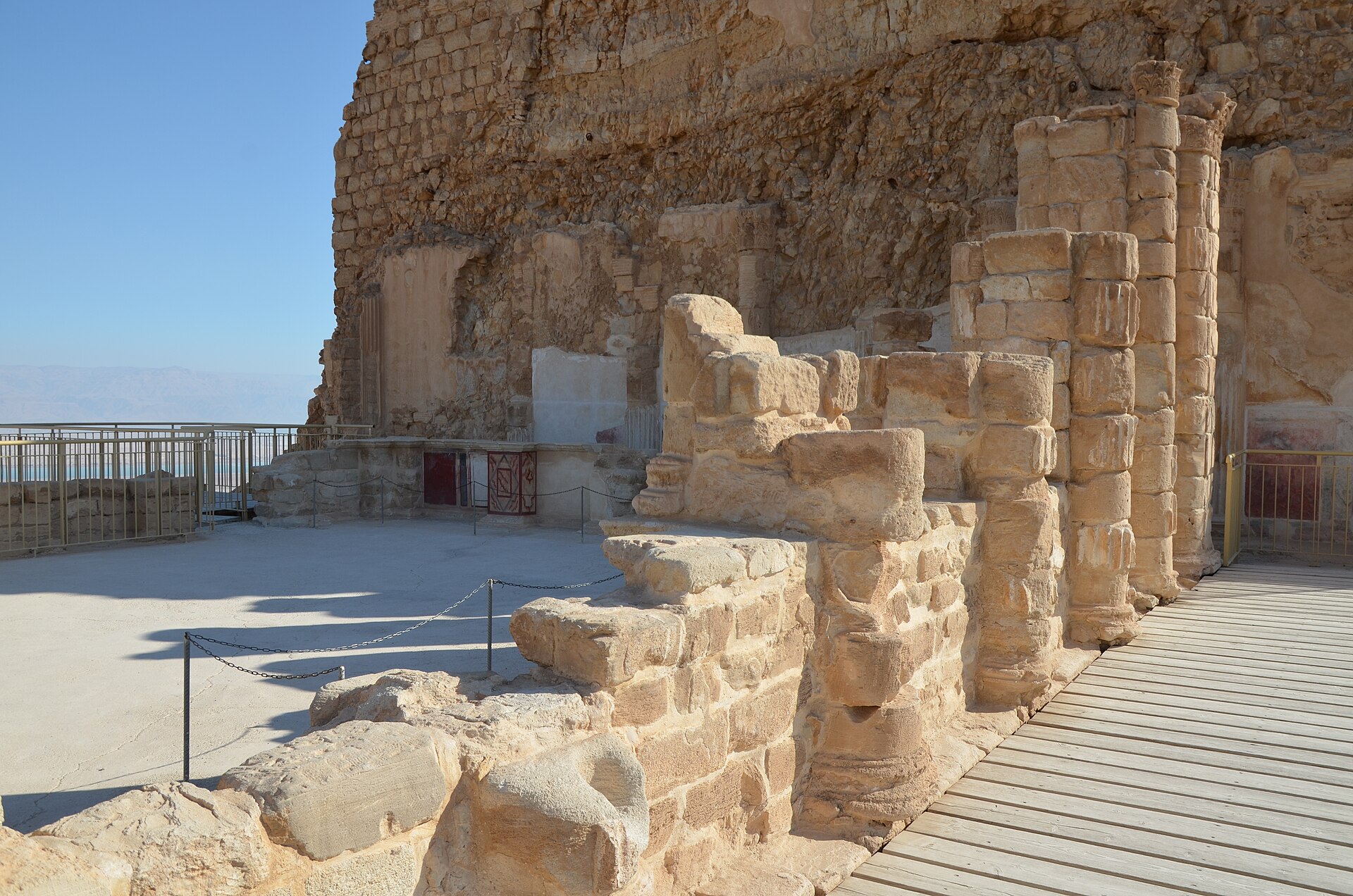 The Roman-style bathhouse built for Herod atop the desert fortress of Masada.