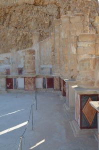 The terraced Northern Palace of Herod the Great, clinging to the cliff at Masada.