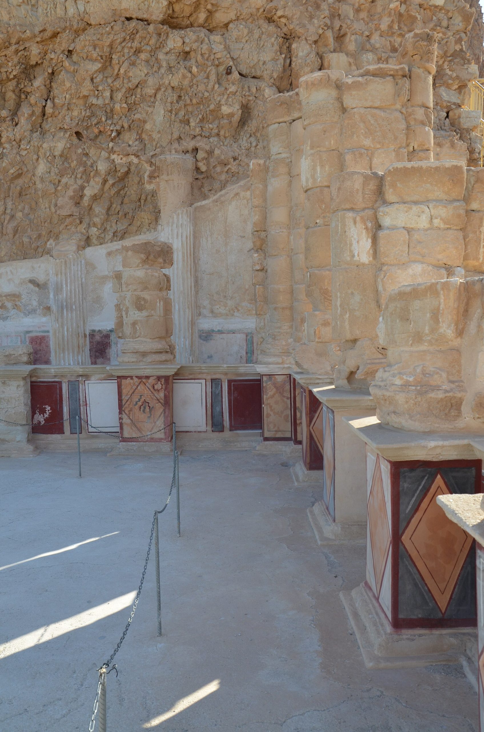 The terraced Northern Palace of Herod the Great, clinging to the cliff at Masada.