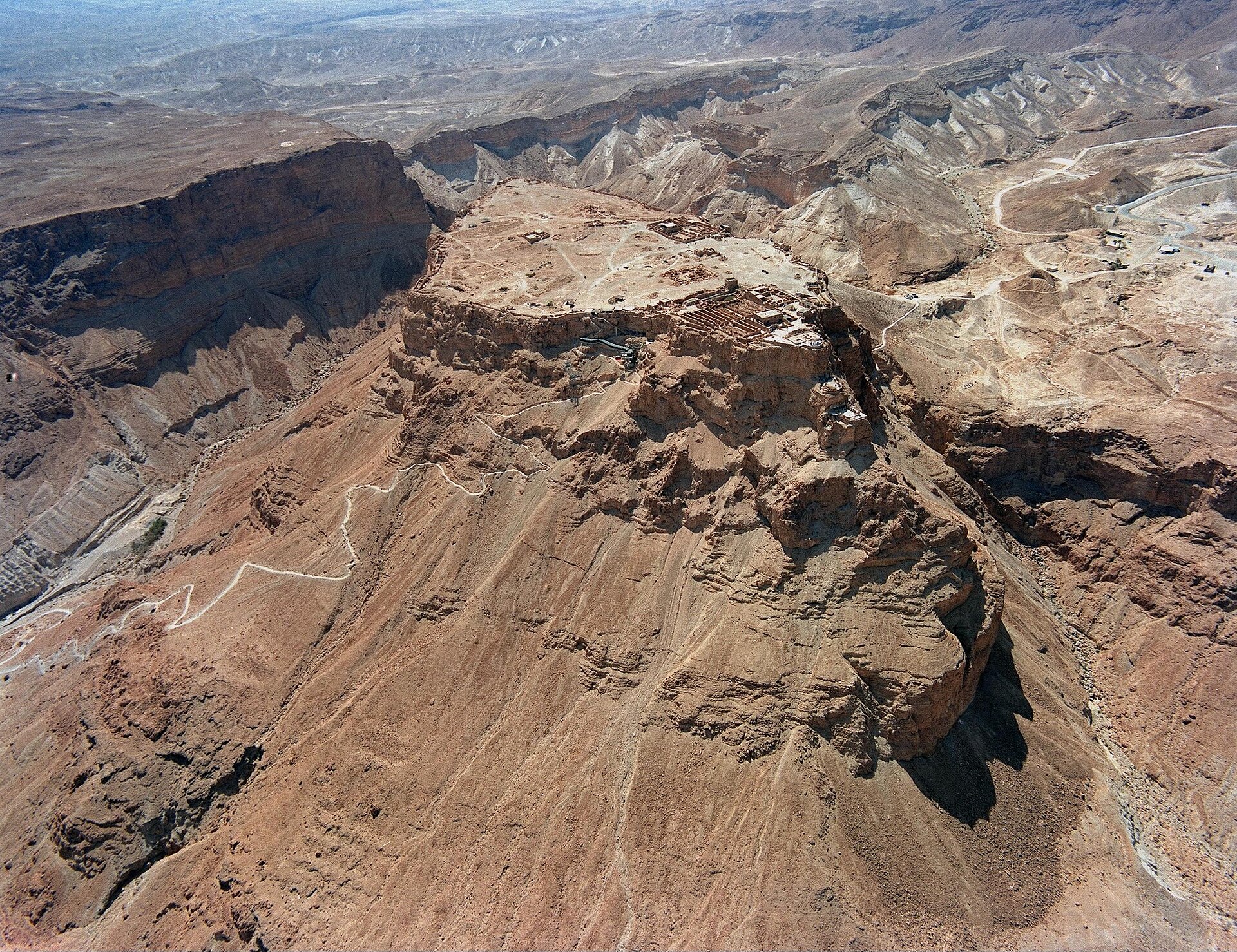 The winding Snake Path that climbs the steep eastern face of Masada.