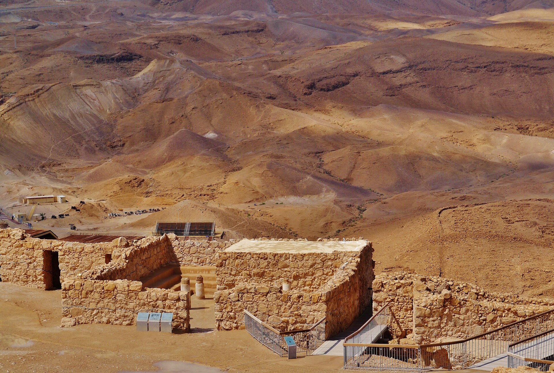 The remains of an ancient synagogue at Masada, among the oldest ever found.