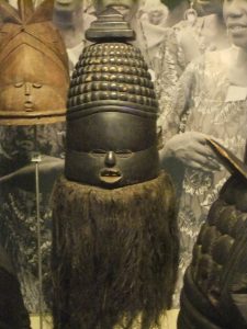 A Mende helmet mask of the women's Sande society.
