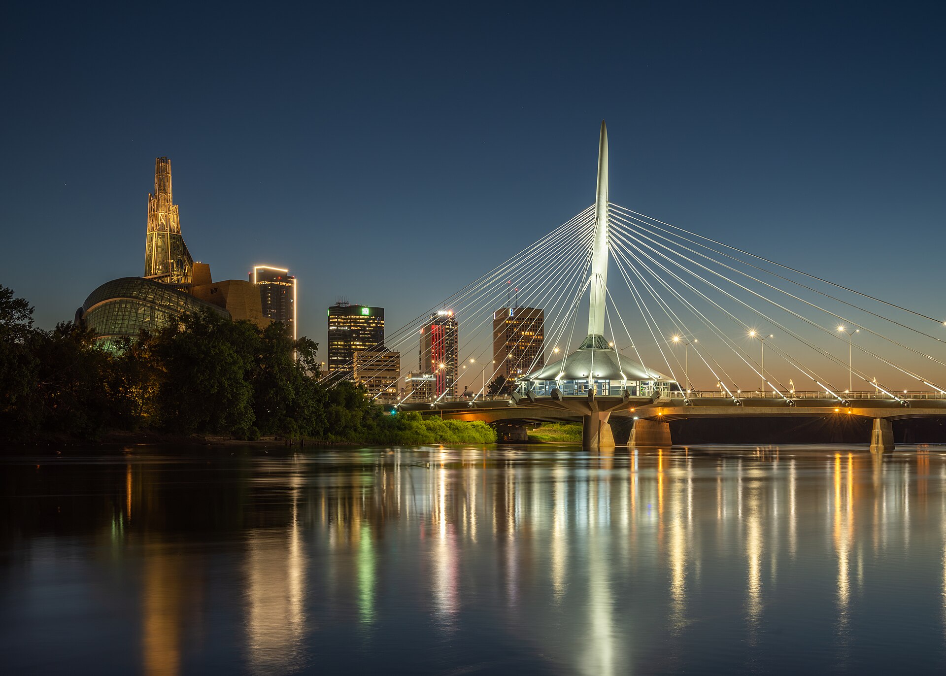 The Esplanade Riel bridge in modern Winnipeg, a Métis landmark.