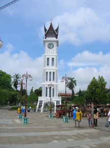 The Jam Gadang clock tower in modern Bukittinggi