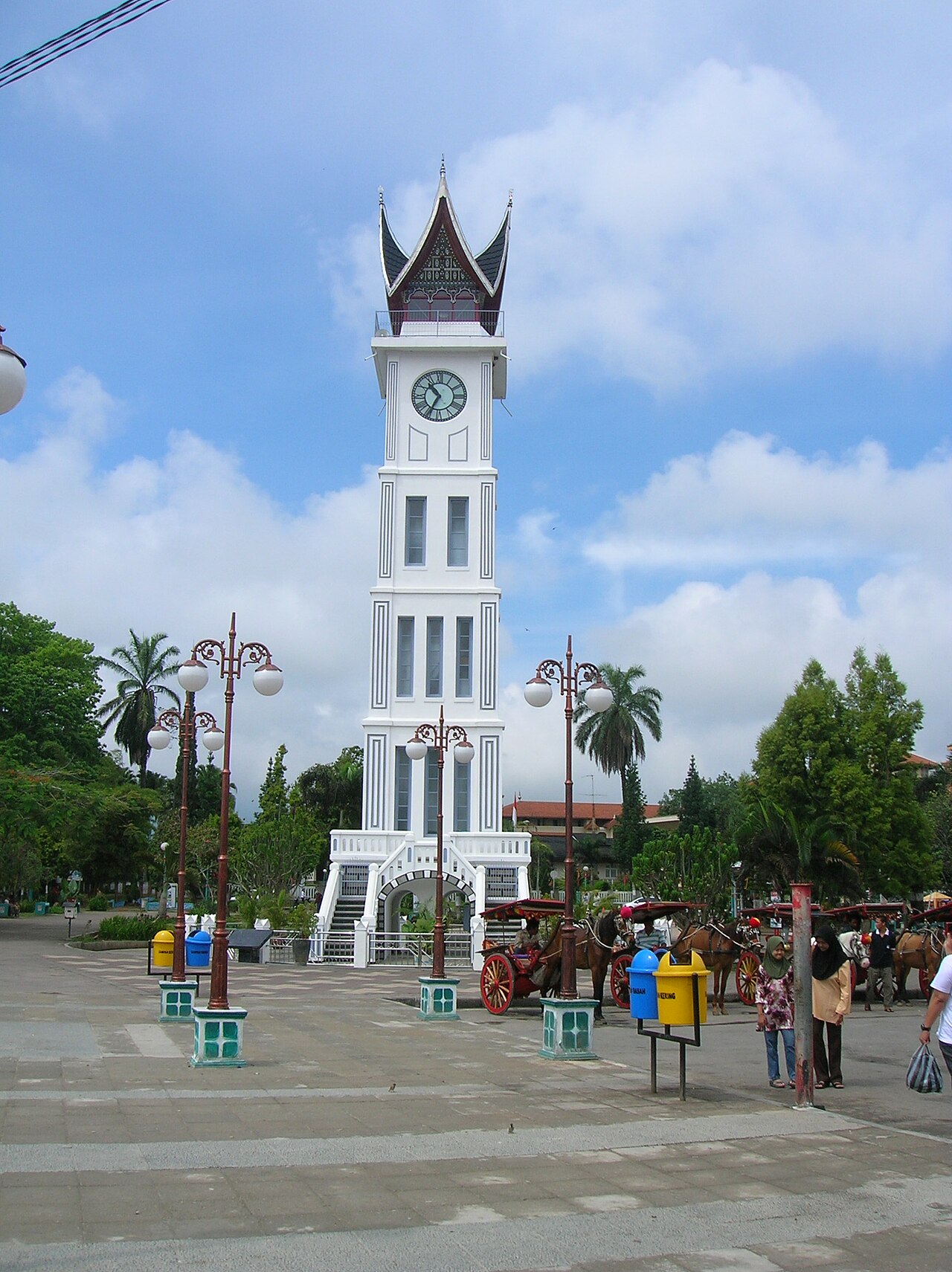 The Jam Gadang clock tower in modern Bukittinggi