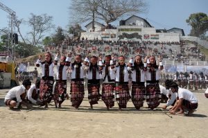 Dancers performing at a Mizo festival