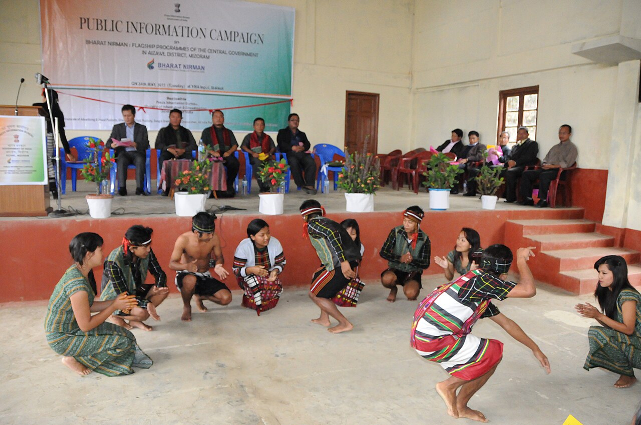 Mizo performers in traditional dress