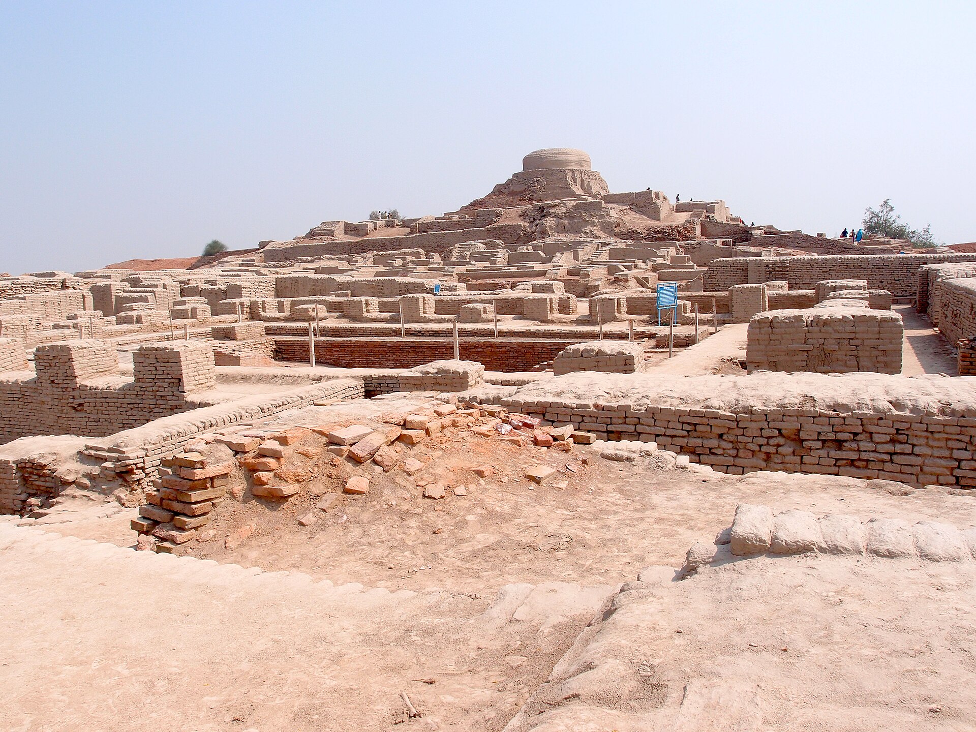 The straight, well-planned brick streets of Mohenjo-daro.
