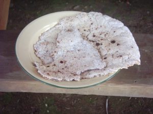 Sago pancakes; sago was the great good sought by the Motu in the Hiri trade.
