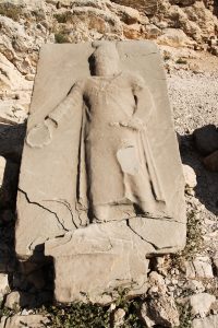 A carved relief from the sanctuary of Commagene at Mount Nemrut.