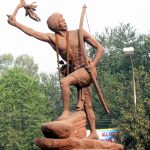 A statue of Birsa Munda, the great Munda hero and freedom fighter