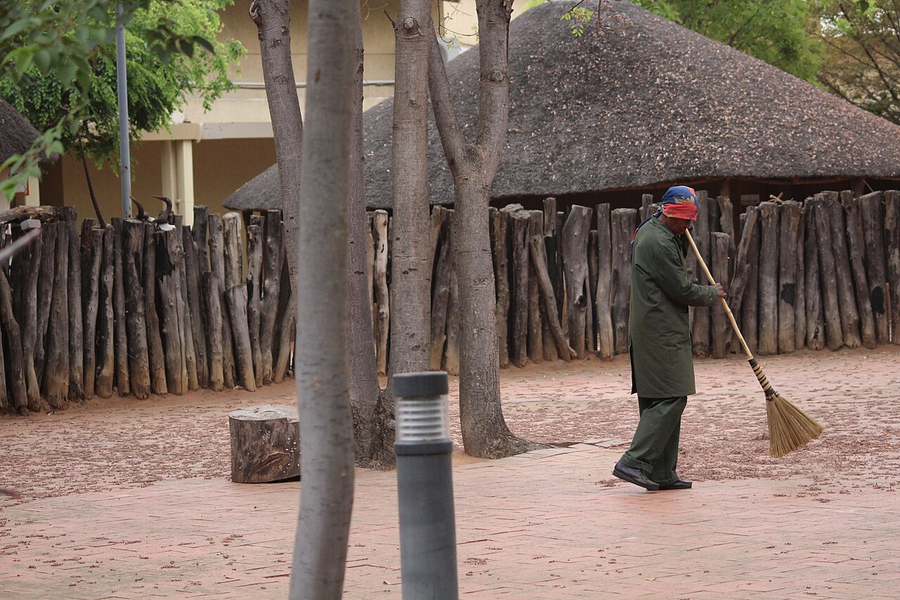 A kgotla, the community meeting place