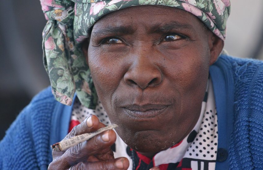 A Nama woman in the Kalahari; the Nama are a Khoekhoe people of Namibia and South Africa.
