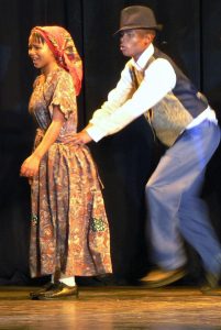 A Nama couple dancing; the people speak Khoekhoegowab, a click language.
