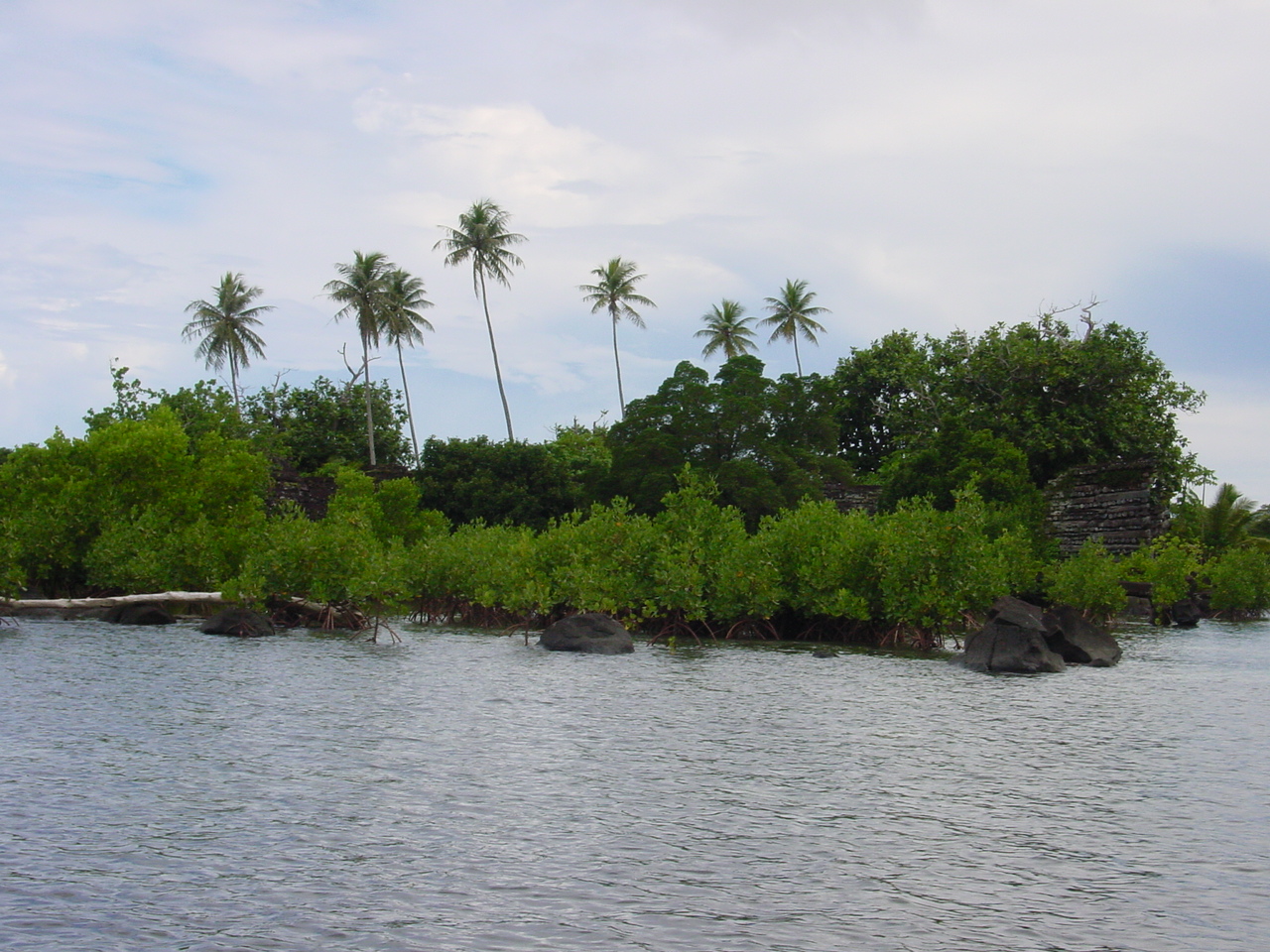 One of the canals that thread between the artificial islets of Nan Madol.